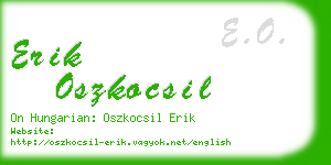erik oszkocsil business card